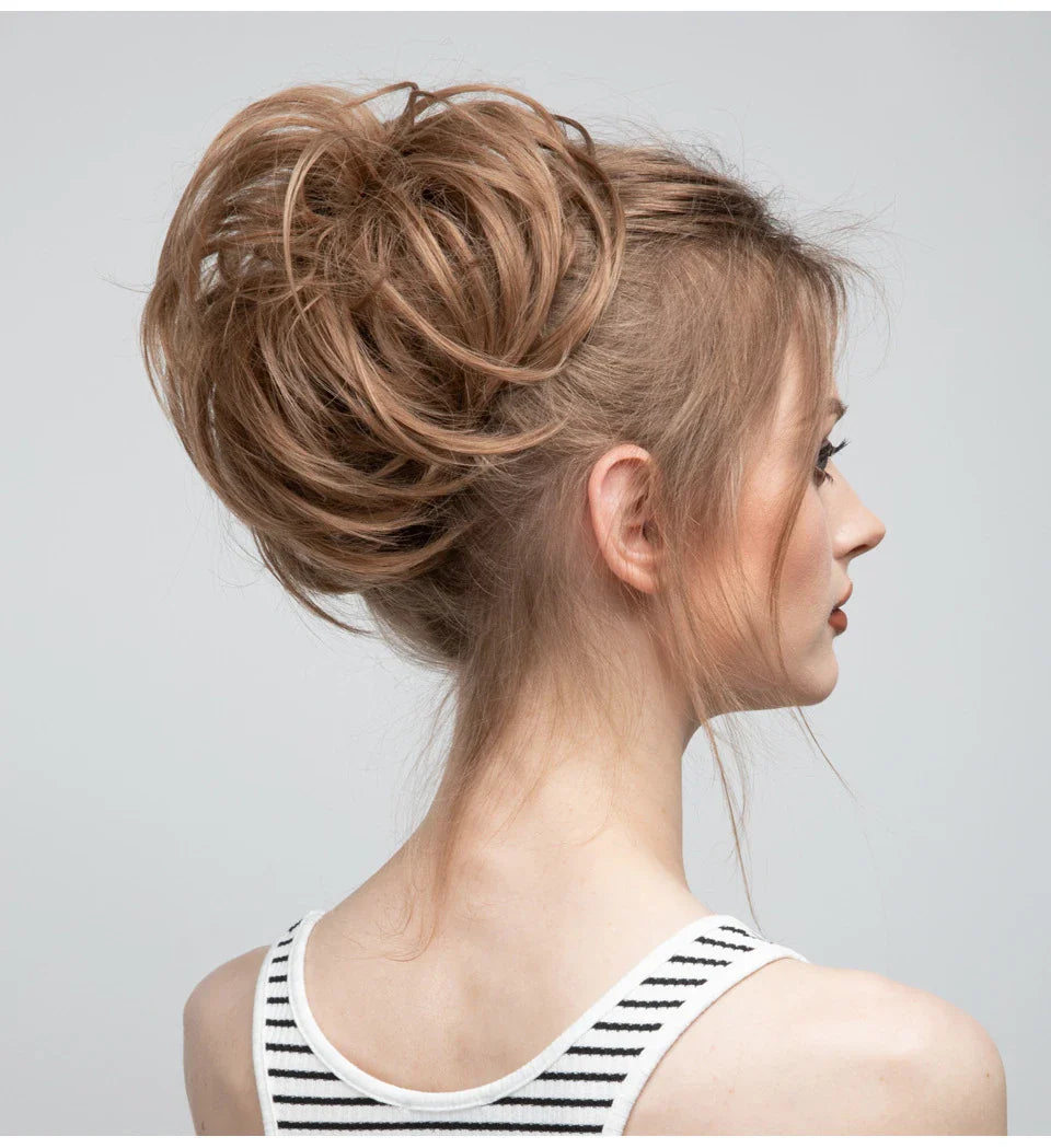 Bud Bun Artificial Hair Bun - Natural fluffy long beard curly hair bun for lazy updo chignon hairstyles