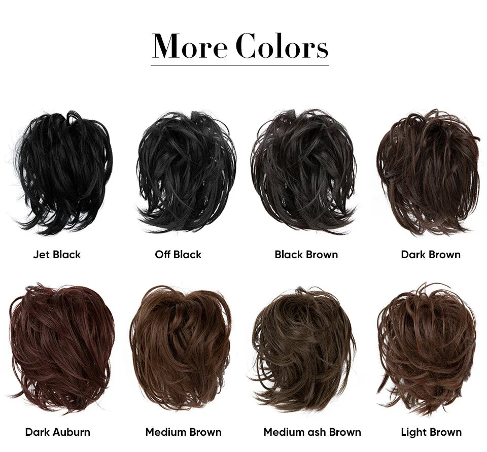 Bud Bun Artificial Hair Bun - Natural fluffy long beard curly hair bun for lazy updo chignon hairstyles