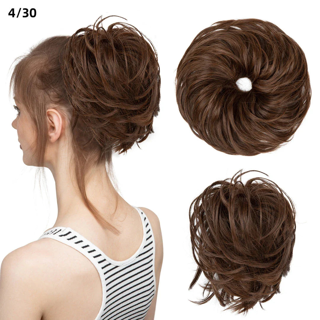 Bud Bun Artificial Hair Bun - Natural fluffy long beard curly hair bun for lazy updo chignon hairstyles