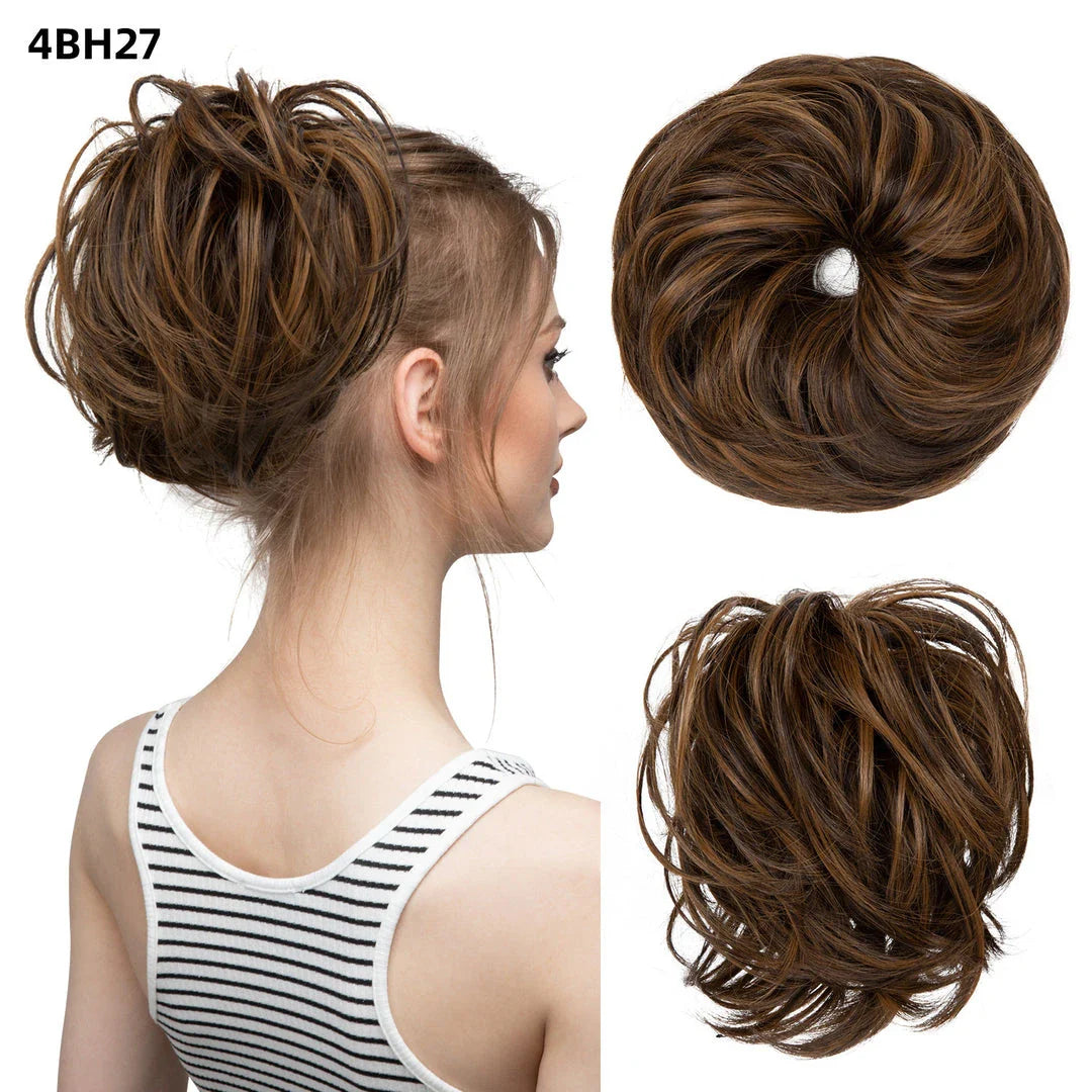 Bud Bun Artificial Hair Bun - Natural fluffy long beard curly hair bun for lazy updo chignon hairstyles