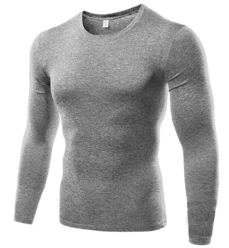 Men's Compression Long Sleeve Workout Tee in various colors and sizes
