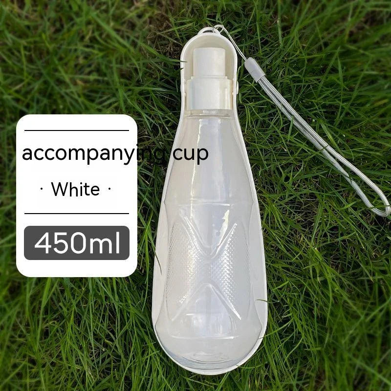 Portable folding dog water bottle with large 550ml capacity, available in multiple vibrant colors