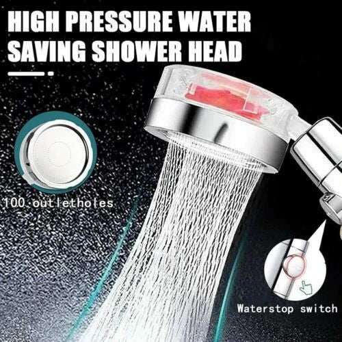 A modern minimalist shower head with a high-pressure design and water-saving micro-nozzle technology