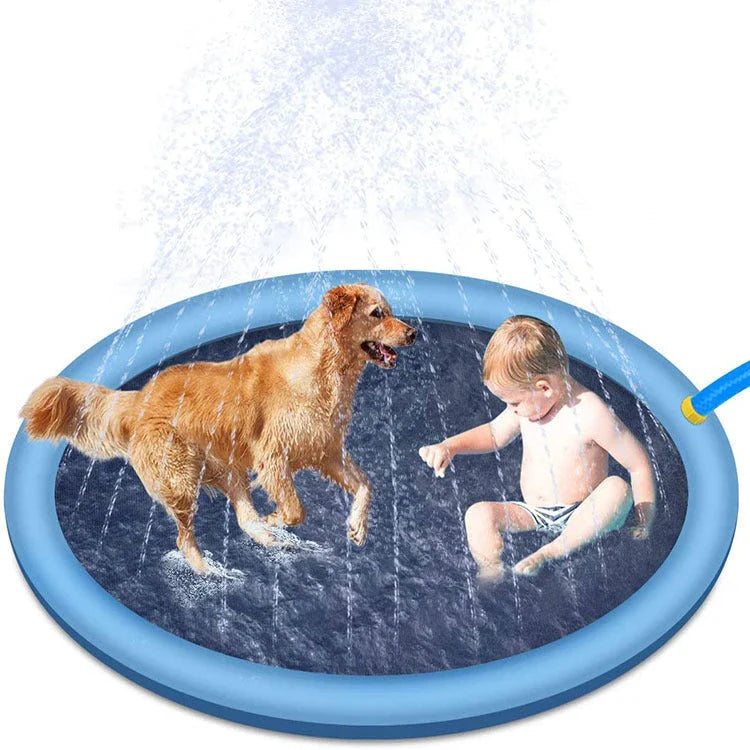 Splash Pad for Kids and Pets: Backyard Water Fun, Non-Slip, Meets Safety Standards, Versatile and Portable Design