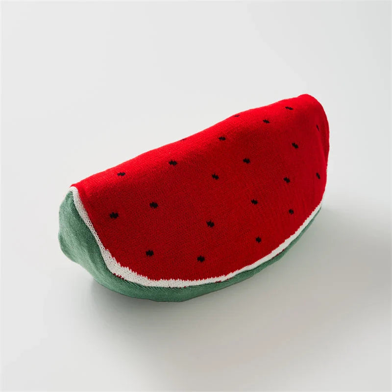 Adorable fruit-inspired decorative pillow with soft cotton filling for comfortable home decor