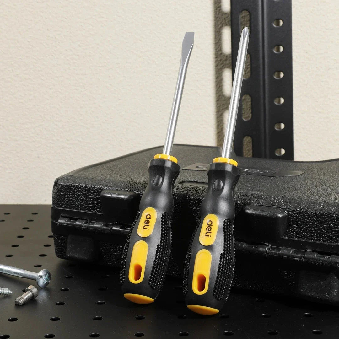 Trendha Magnetic Flat Head and Cross Screwdriver Set - Premium British-engineered Tools for Household Repairs and Maintenance
