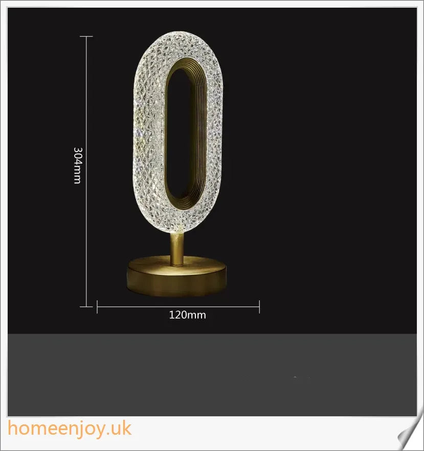 Acrylic table lamp with LED crystal light, featuring a sleek and modern design that elevates any space.