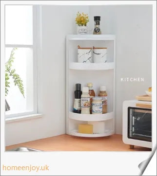 A sleek and versatile bathroom storage rack with a rotatable design, offering 3 tiers of organised storage space.