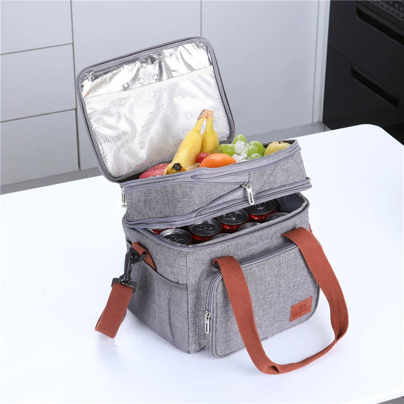 Outdoor Picnic Double Insulated Bento Bag with stylish design and premium insulation for keeping food and drinks at the perfect temperature