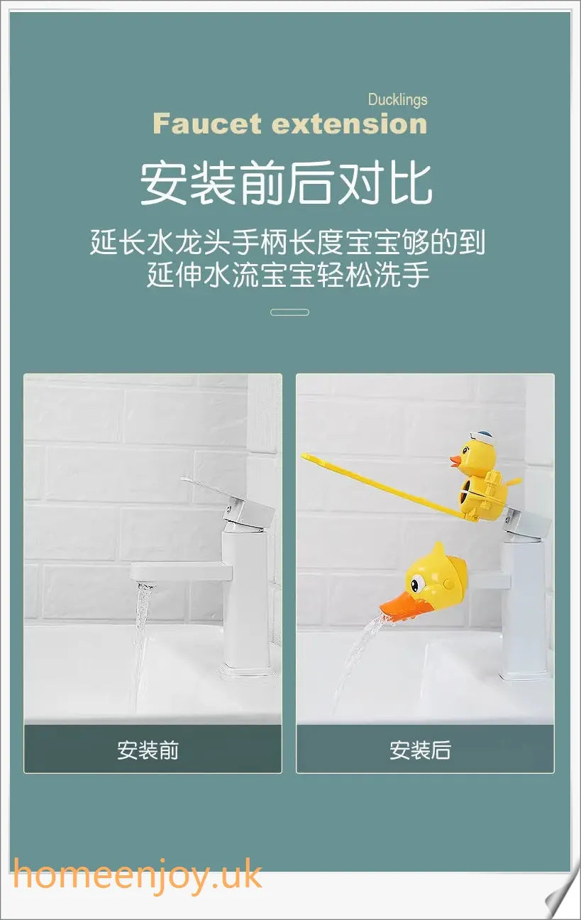 Colourful Children's Ducks Faucet Extender with Smooth Surface and Single-Handle Control