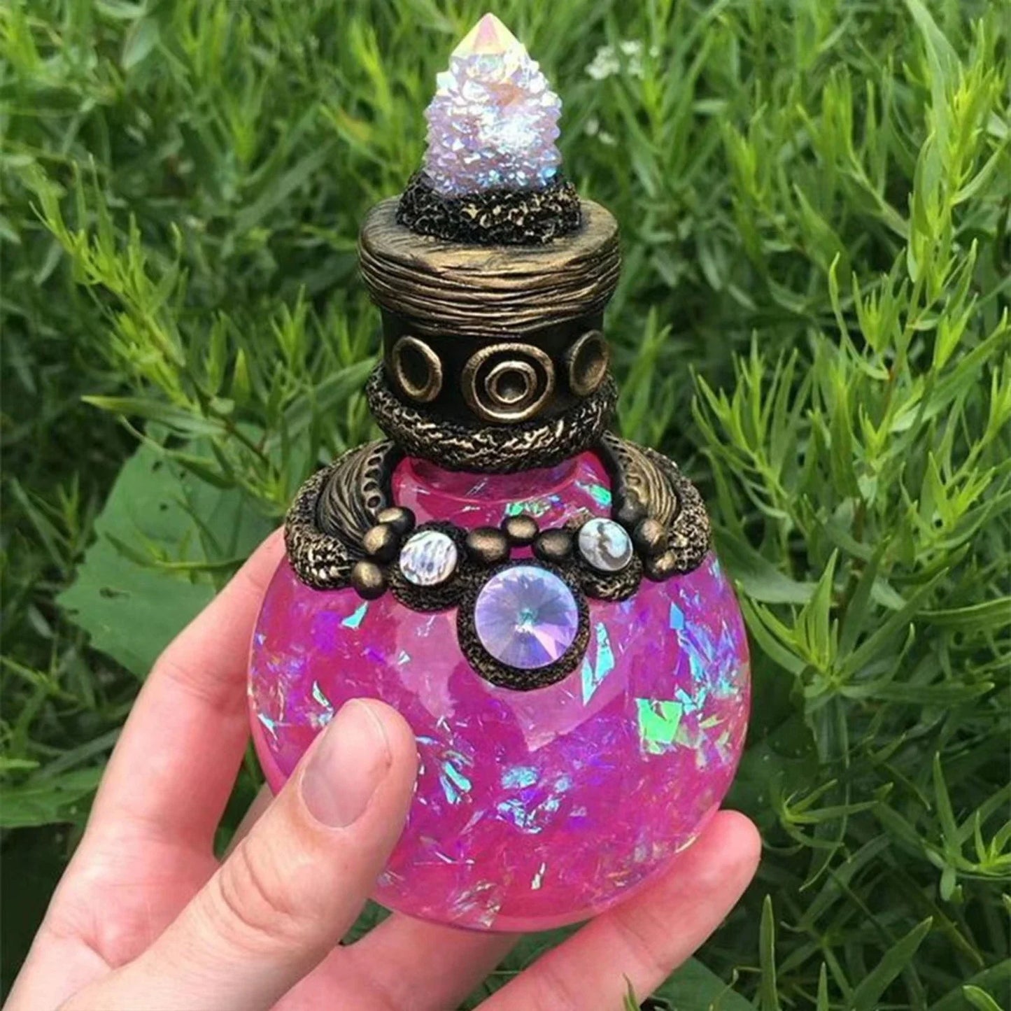 Shimmering resin ornament featuring a mesmerising mermaid design and glowing crescent moon