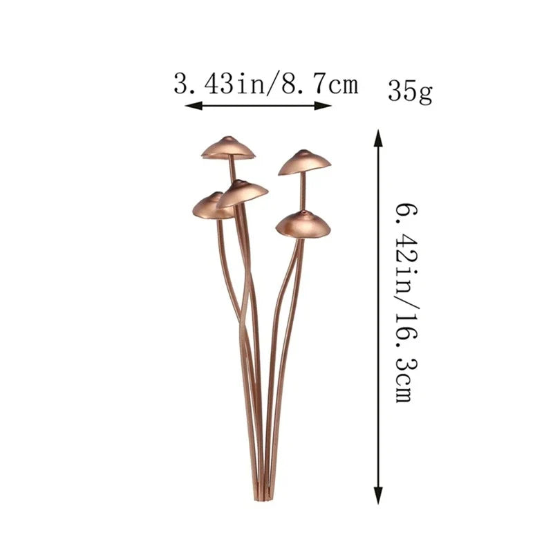 Creative Metal Simulation Mushroom Courtyard Decoration, featuring lifelike metal mushrooms in a natural, whimsical setting