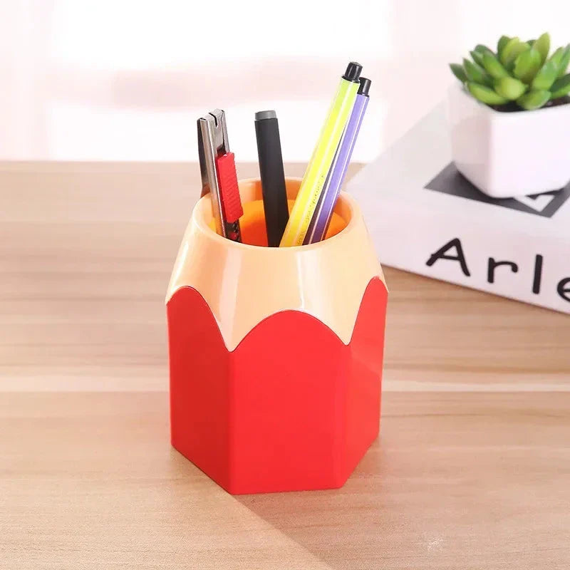A stylish and functional desk organiser made from high-quality materials, designed to store pens, pencils, makeup brushes, and other office supplies.