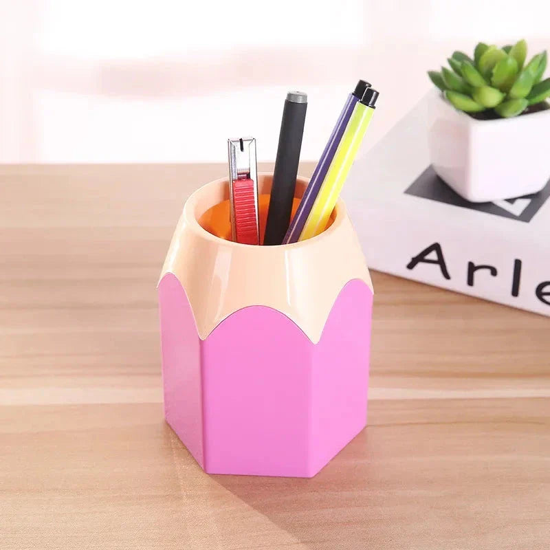A stylish and functional desk organiser made from high-quality materials, designed to store pens, pencils, makeup brushes, and other office supplies.