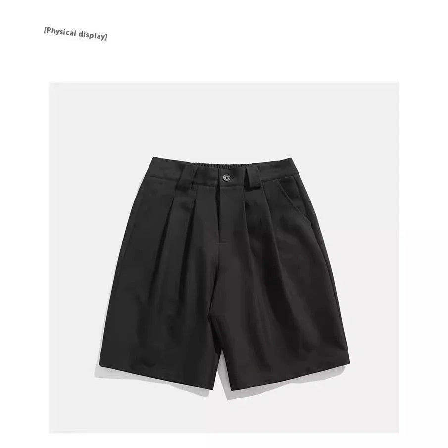 Real Shot Simple Straight Casual Suit Shorts in gray and black colours, showcasing the premium cotton construction and versatile design