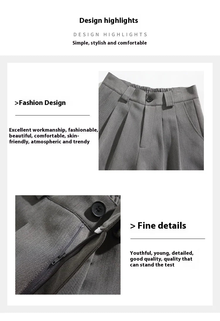 Real Shot Simple Straight Casual Suit Shorts in gray and black colours, showcasing the premium cotton construction and versatile design