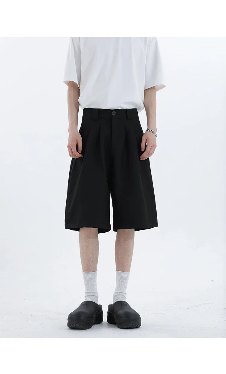 Real Shot Simple Straight Casual Suit Shorts in gray and black colours, showcasing the premium cotton construction and versatile design
