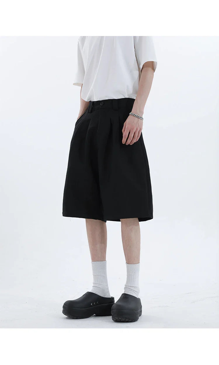 Real Shot Simple Straight Casual Suit Shorts in gray and black colours, showcasing the premium cotton construction and versatile design