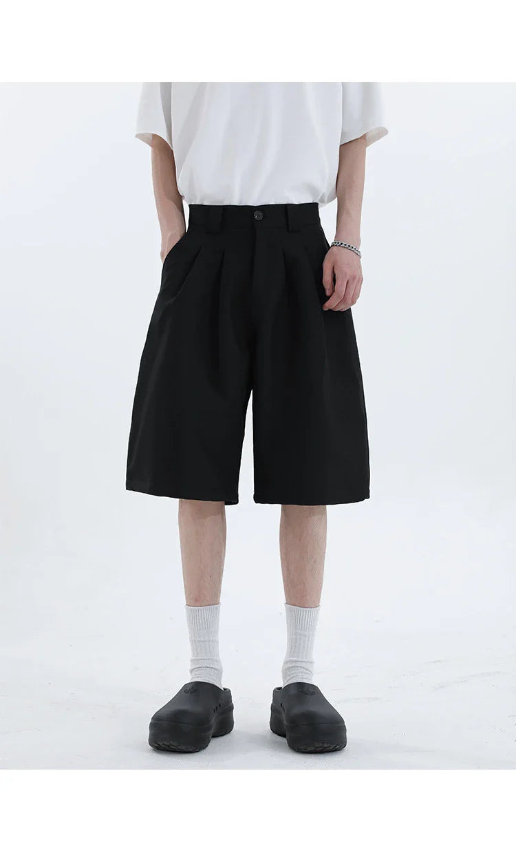 Real Shot Simple Straight Casual Suit Shorts in gray and black colours, showcasing the premium cotton construction and versatile design