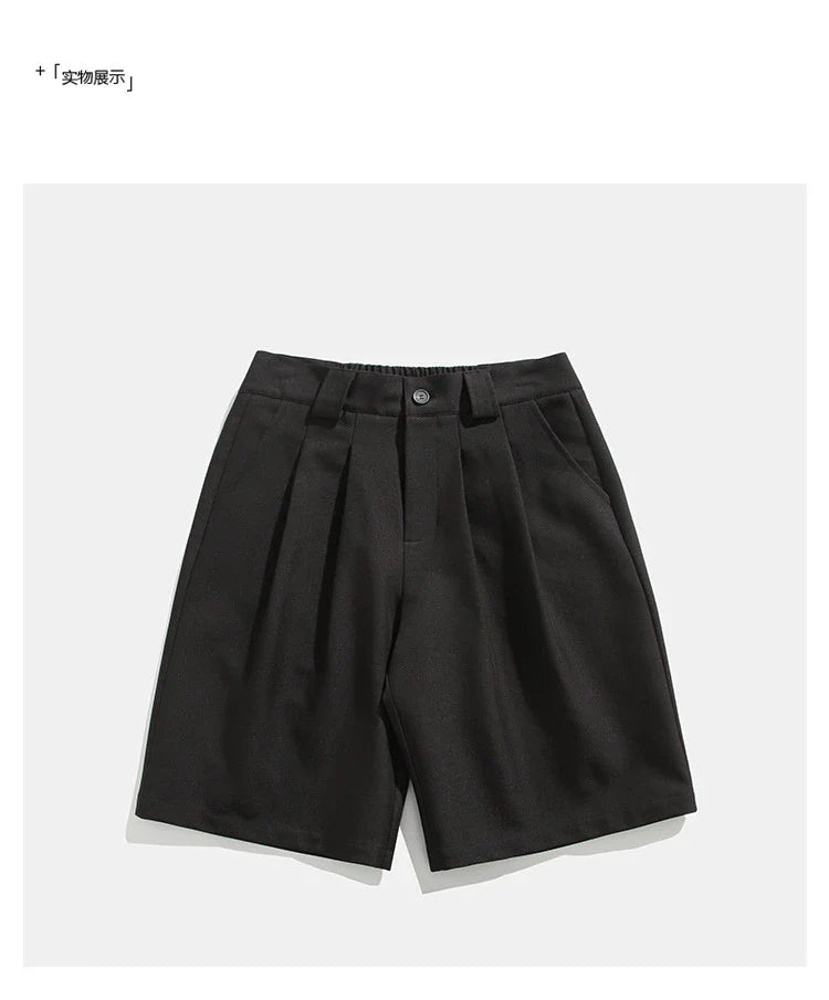 Real Shot Simple Straight Casual Suit Shorts in gray and black colours, showcasing the premium cotton construction and versatile design