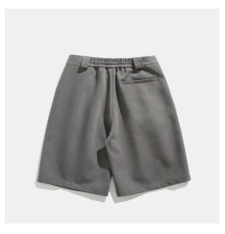 Homeenjoy_UK Real Shot Simple Straight Casual Suit Shorts