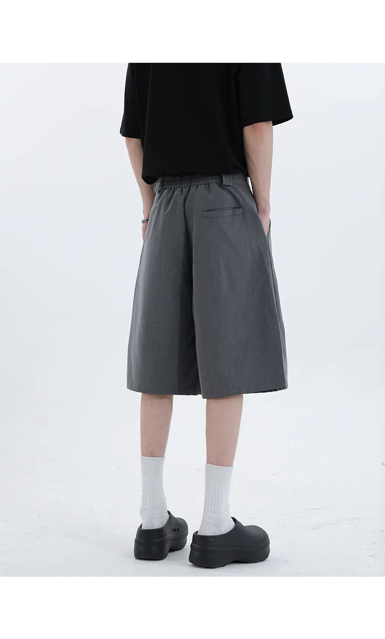 Real Shot Simple Straight Casual Suit Shorts in gray and black colours, showcasing the premium cotton construction and versatile design