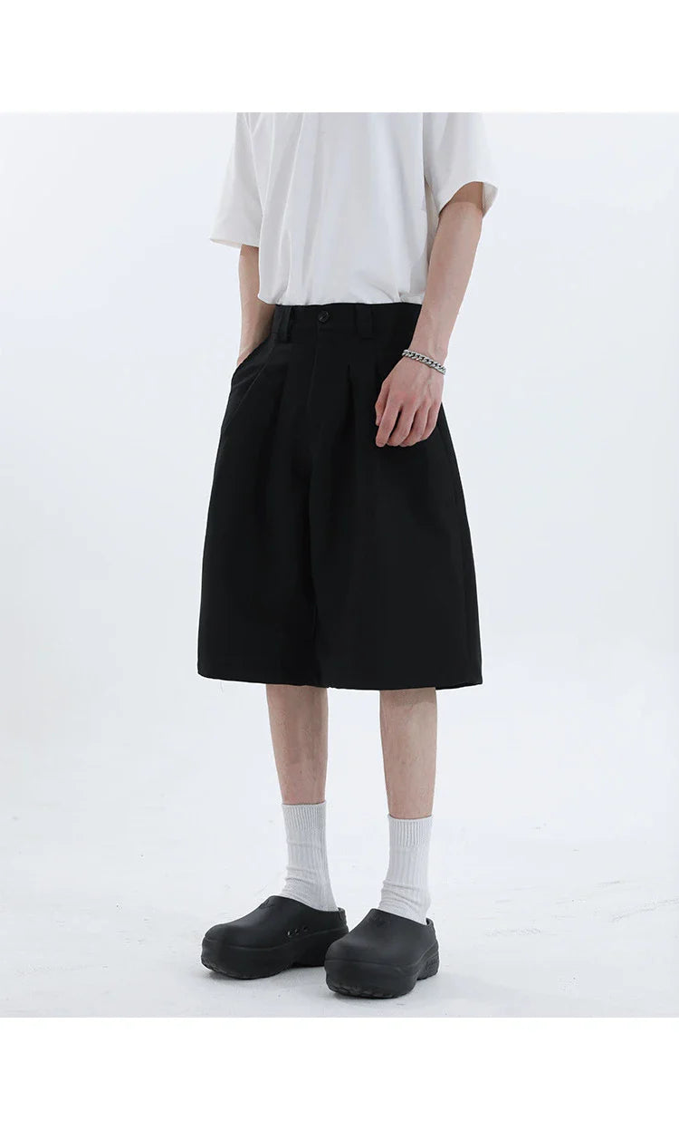 Real Shot Simple Straight Casual Suit Shorts in gray and black colours, showcasing the premium cotton construction and versatile design