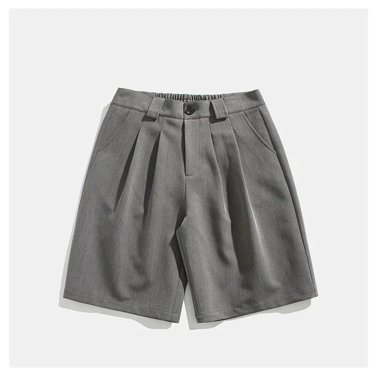 Real Shot Simple Straight Casual Suit Shorts in gray and black colours, showcasing the premium cotton construction and versatile design
