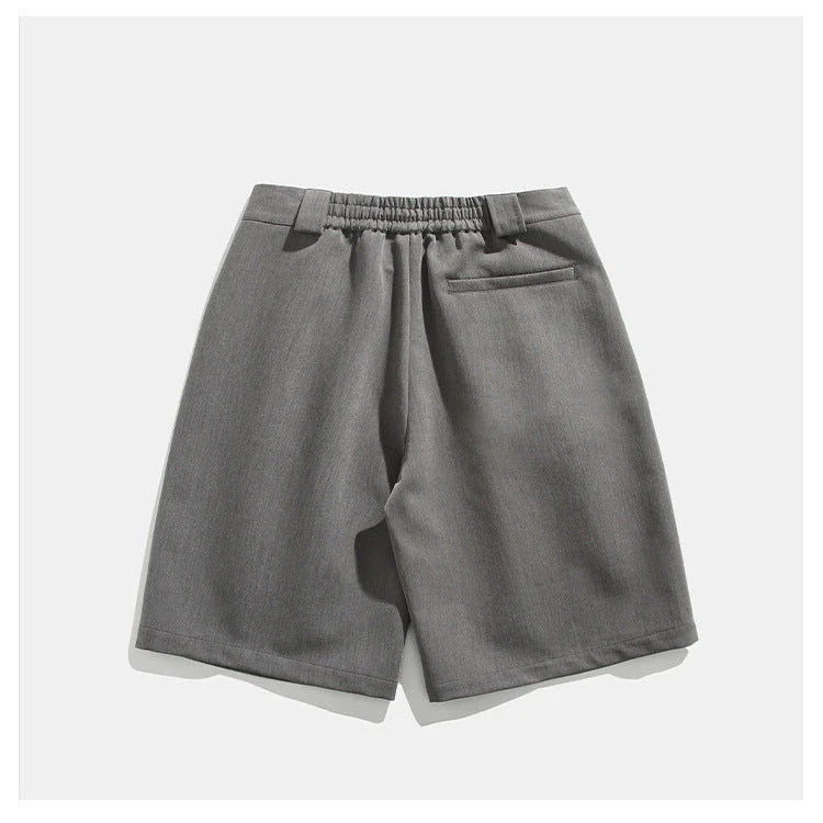 Real Shot Simple Straight Casual Suit Shorts in gray and black colours, showcasing the premium cotton construction and versatile design