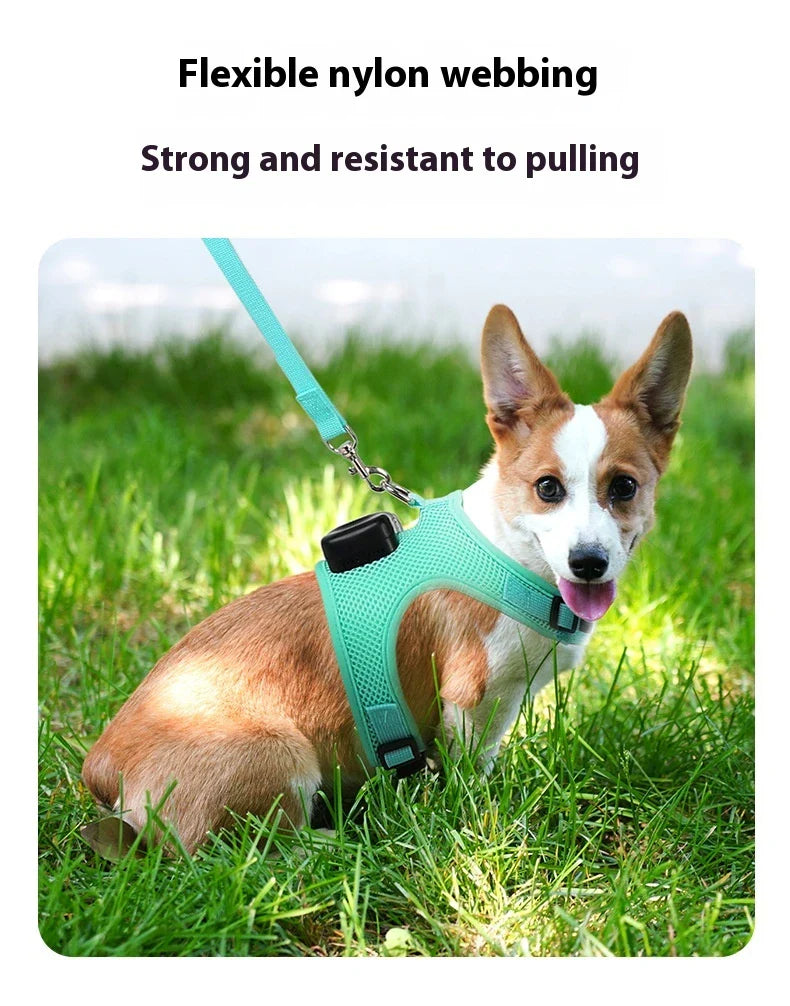 Pets Dog Vest Chest Strap Cooling and Breathable with Air Conditioner, available in mint green and cherry blossom powder colours and sizes XS to L