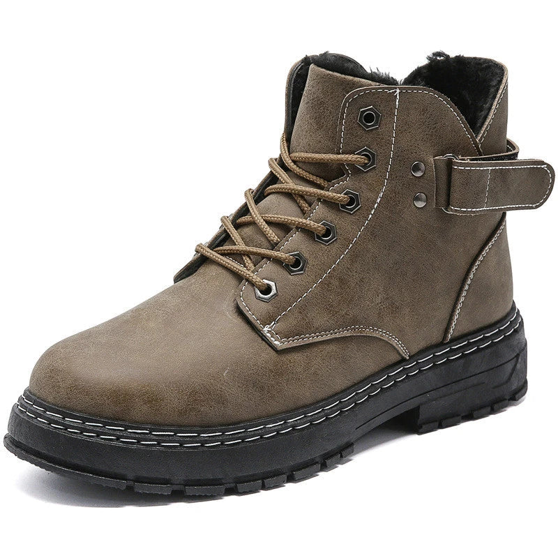 High Top and Cotton Martin Boots in Black - Premium artificial PU upper, rubber sole, and retro-inspired British workwear design