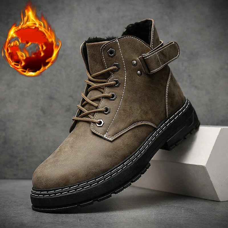 High Top and Cotton Martin Boots in Black - Premium artificial PU upper, rubber sole, and retro-inspired British workwear design