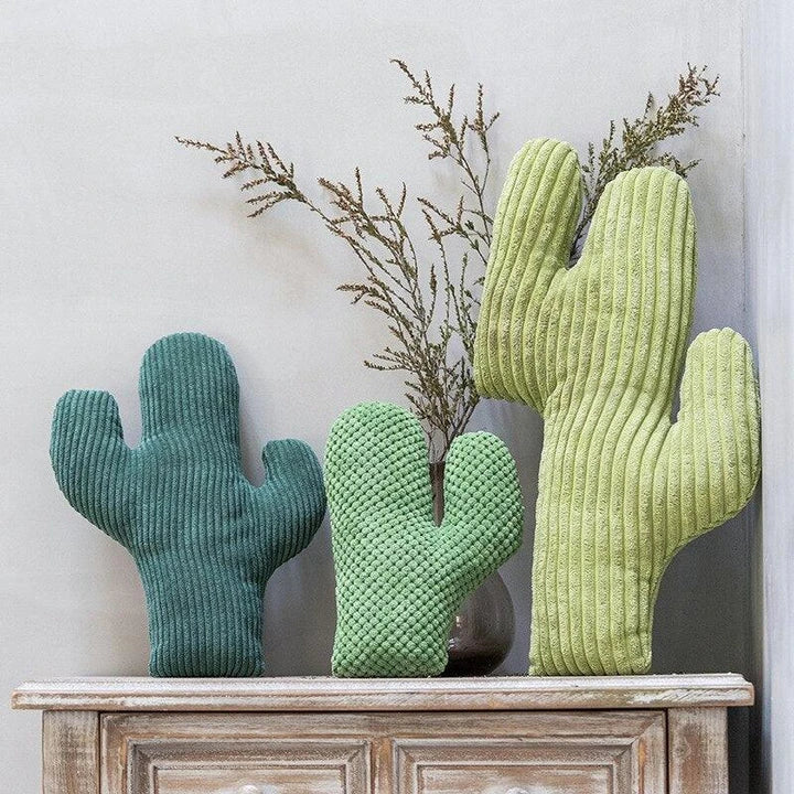 A plush cat toy in the shape of a cactus, infused with catnip to captivate your feline friend's senses and encourage natural play instincts.