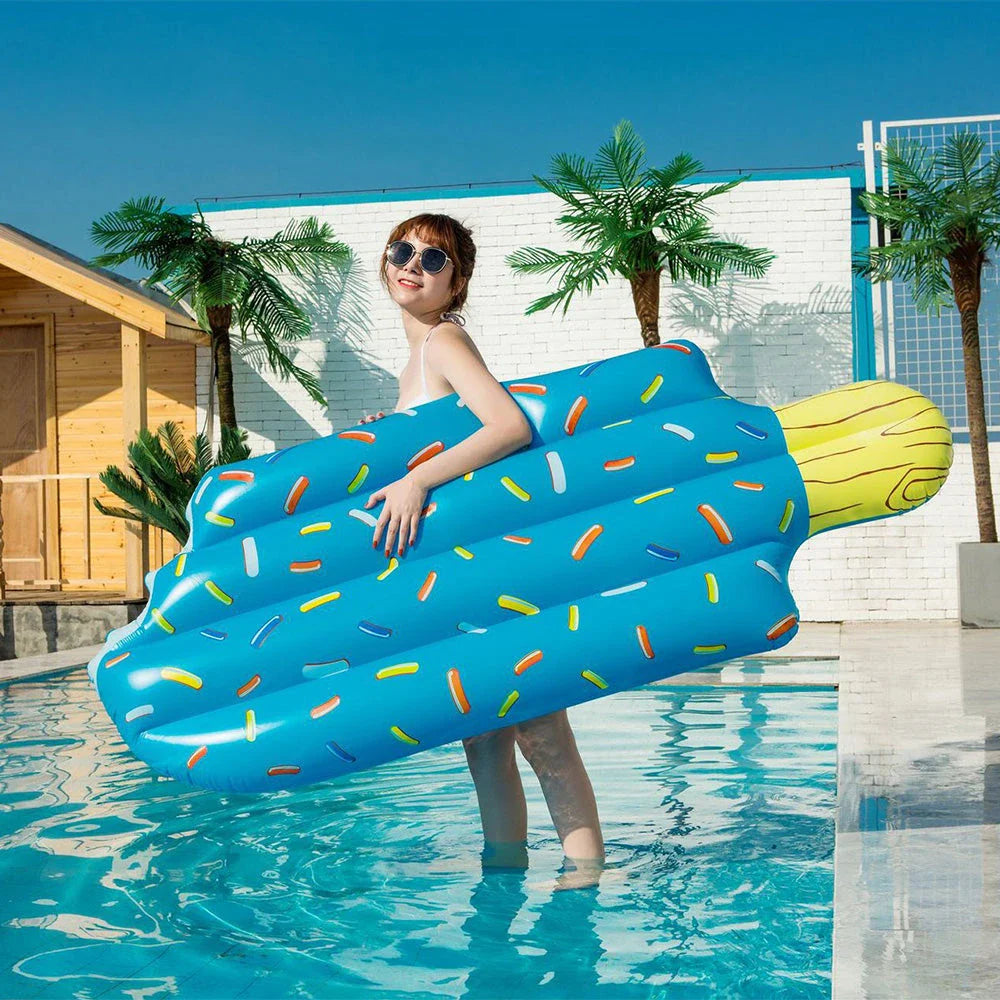 Deluxe Ice Cream Swim Float - A charming and comfortable inflatable lounger for relaxing on the water