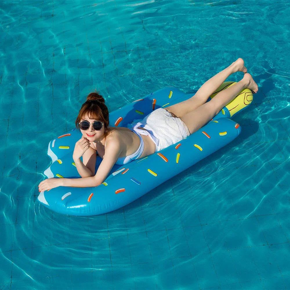 Deluxe Ice Cream Swim Float - A charming and comfortable inflatable lounger for relaxing on the water