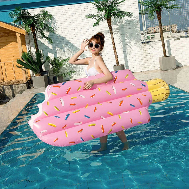 Deluxe Ice Cream Swim Float - A charming and comfortable inflatable lounger for relaxing on the water