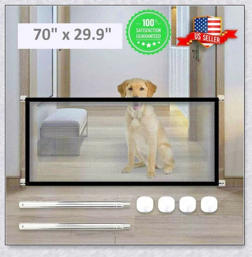 Petsjoy360 Dog Pet Or Baby Safety Gate Mesh Fence - Versatile indoor barrier net to protect your home, stairs, kitchen, and bathroom
