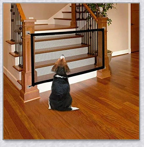 Petsjoy360 Dog Pet Or Baby Safety Gate Mesh Fence - Versatile indoor barrier net to protect your home, stairs, kitchen, and bathroom
