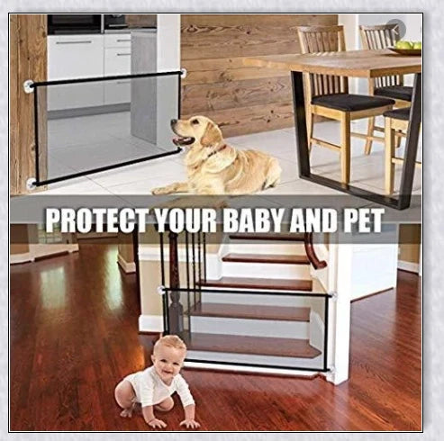 Petsjoy360 Dog Pet Or Baby Safety Gate Mesh Fence - Versatile indoor barrier net to protect your home, stairs, kitchen, and bathroom