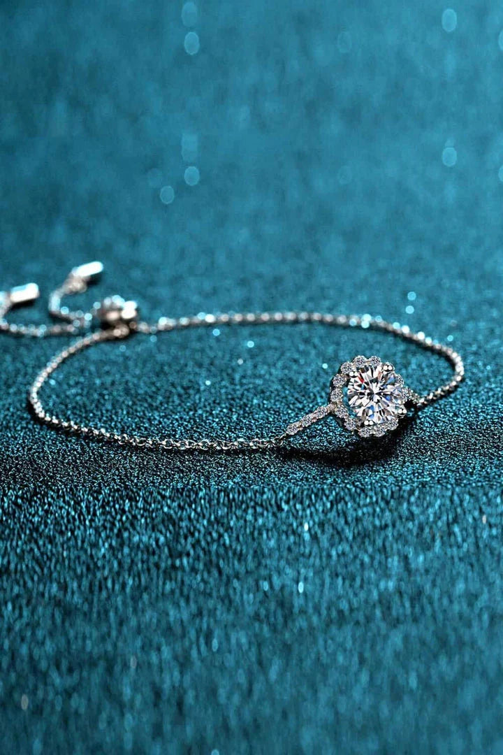 Homeenjoy_UK 1 Carat Moissanite Chain Bracelet