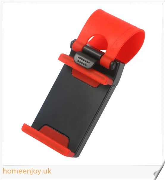 Car Steering Wheel Clip Mount Phone Holder - Adjustable, Universal Fit for Smartphones and GPS Devices