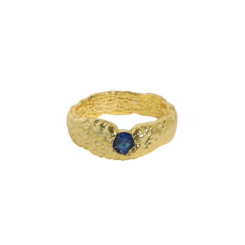 Fashion Micro Set Zircon Texture Ring in Sterling Silver with Captivating Zircon Inlay