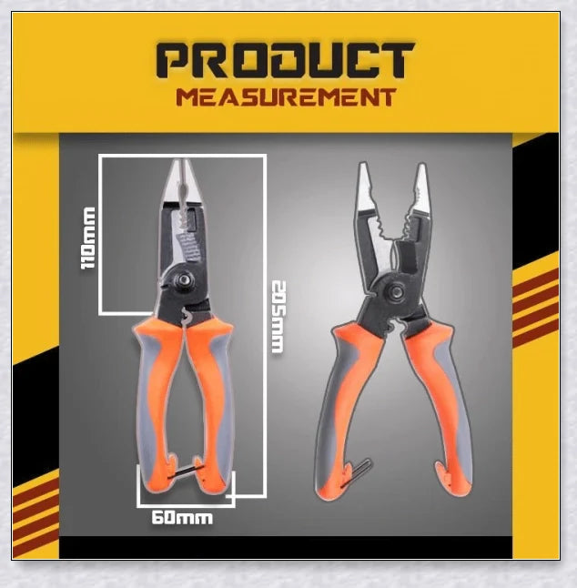 Multifunctional 6-in-1 Electrician Pliers made of premium steel alloy for versatile electrical and handyman tasks