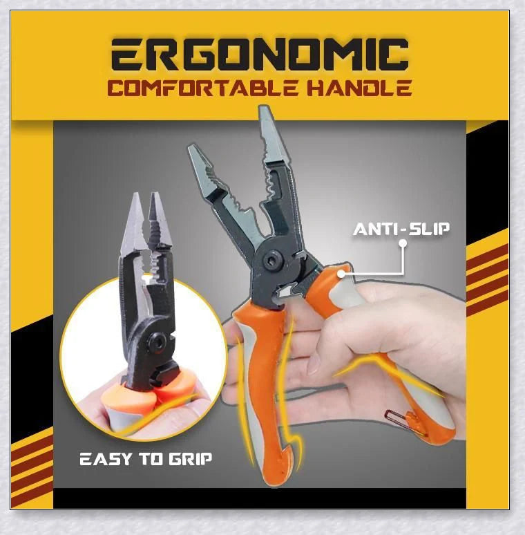 Multifunctional 6-in-1 Electrician Pliers made of premium steel alloy for versatile electrical and handyman tasks