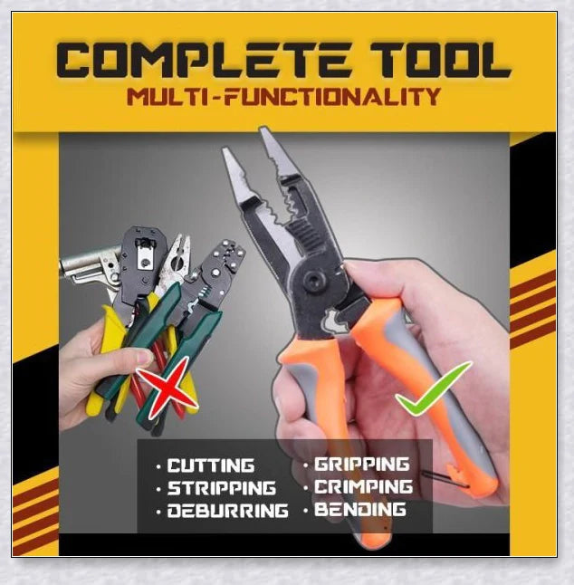 Multifunctional 6-in-1 Electrician Pliers made of premium steel alloy for versatile electrical and handyman tasks
