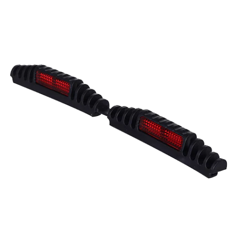 Reflective car door guards with ridged texture, providing protection against dings and dents