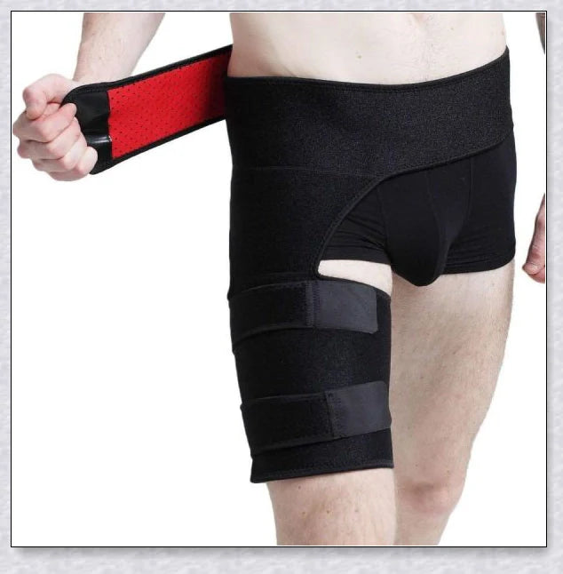 Premium hip stabilizer and groin brace with adjustable compression and breathable mesh lining for pain relief and injury recovery