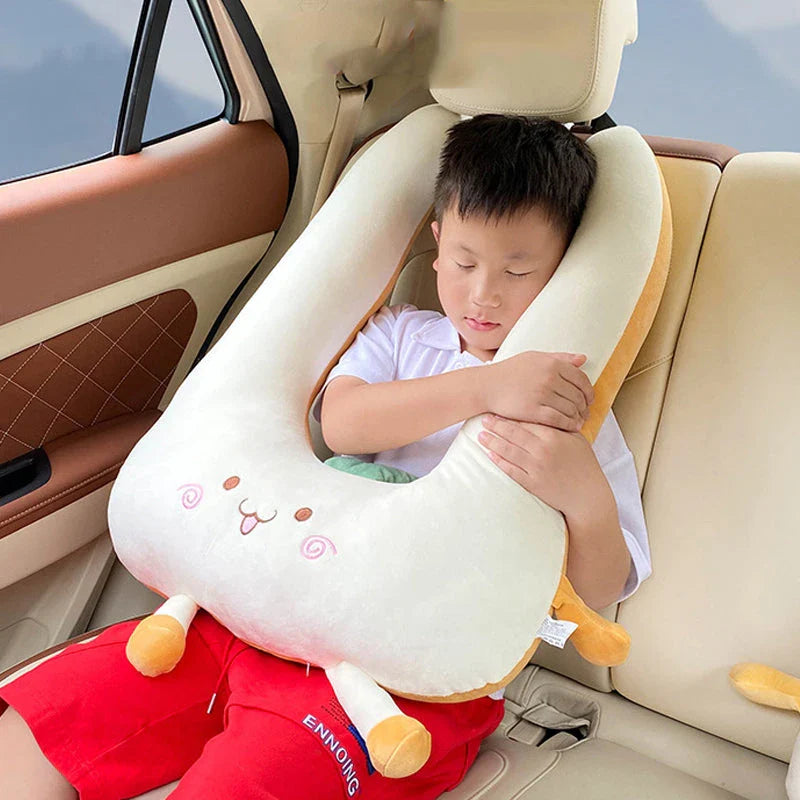 Cute Animal Pattern U-Shape Kids Travel Pillow - Soft, Supportive, and Portable Travel Companion