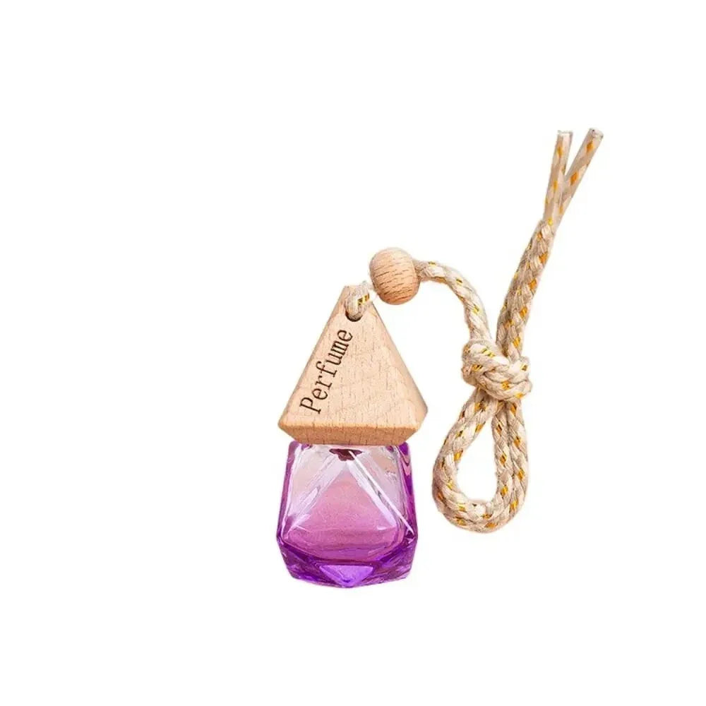 Essential Oil Diffuser Car Pendant - A sophisticated glass hanging perfume bottle that adds elegance and freshness to your car, home, or office