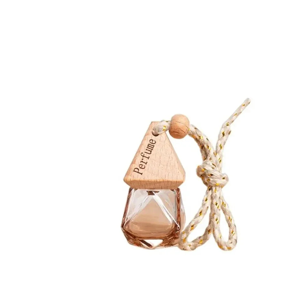 Essential Oil Diffuser Car Pendant - A sophisticated glass hanging perfume bottle that adds elegance and freshness to your car, home, or office